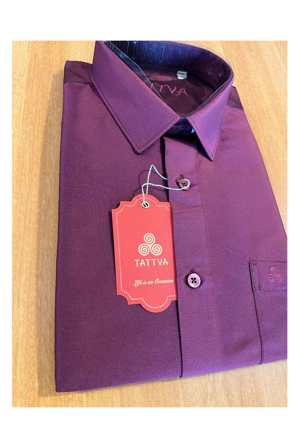 Southloom Semi Silk Violet Solid Shirt