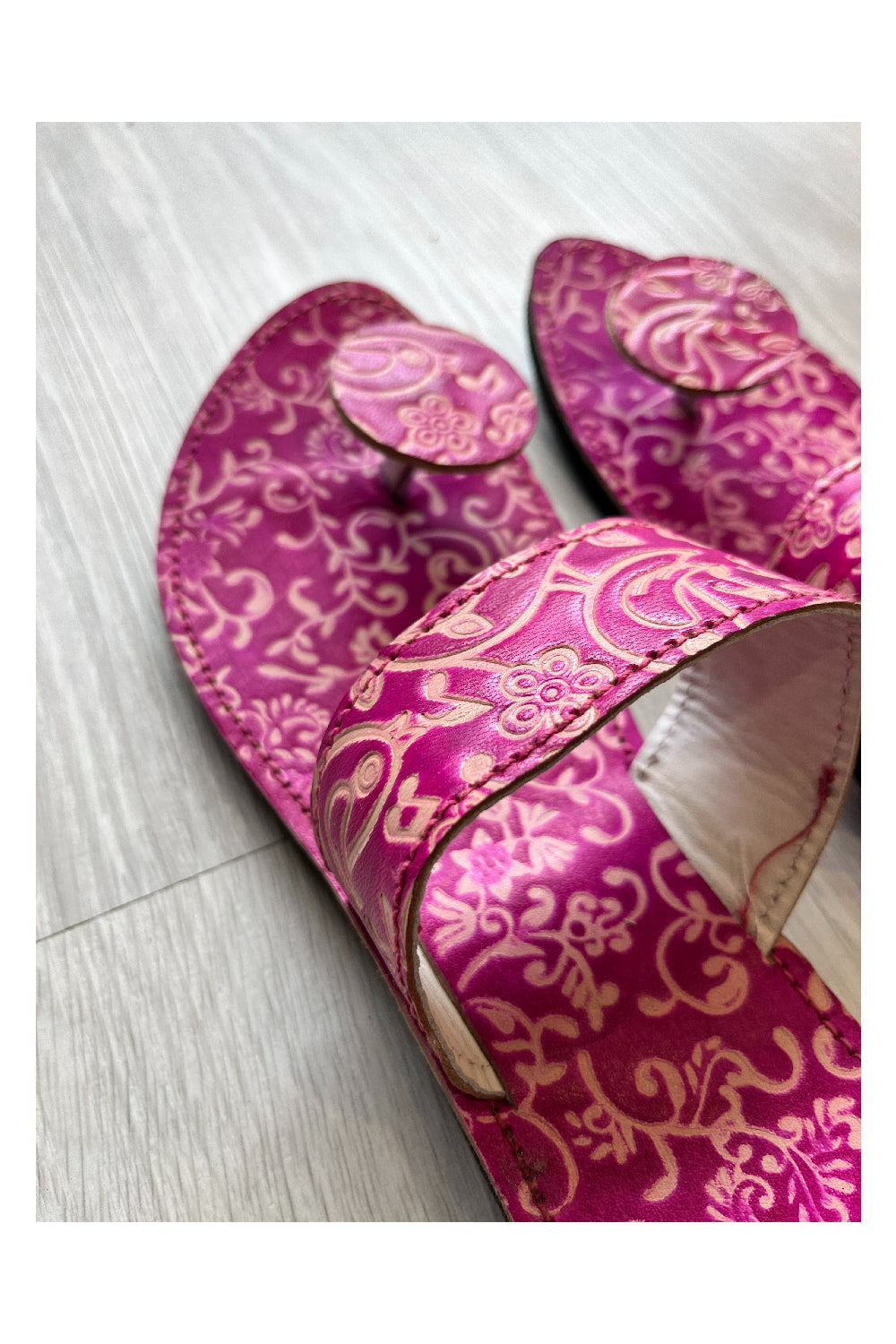 Southloom Jaipur Handmade Open Toe Magenta Sandals