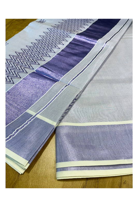 Southloom Kerala Lavender Tissue Saree with Sequence Work