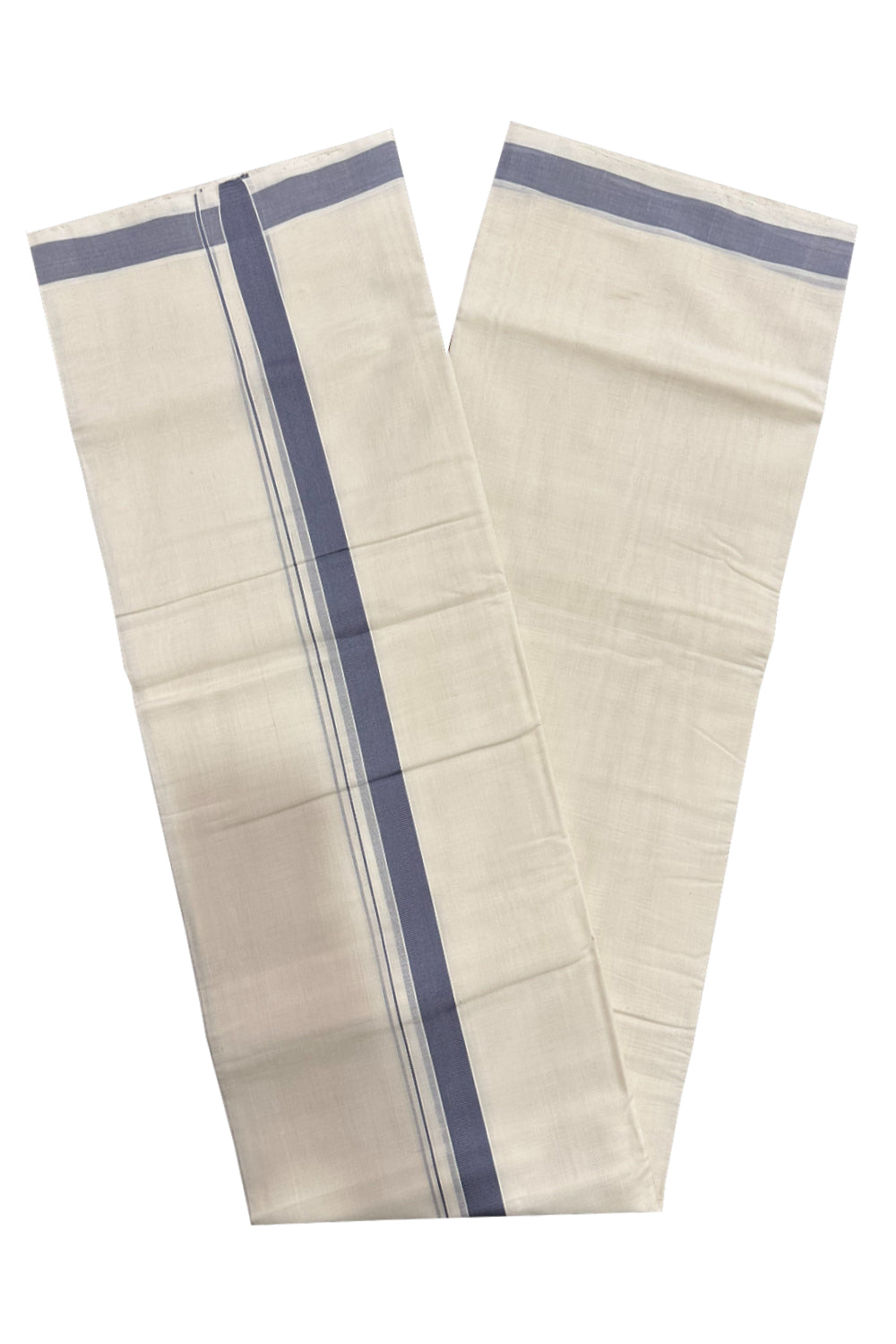 Southloom Premium Handloom Mundu with Grey Kara (Onam Mundu 2023)