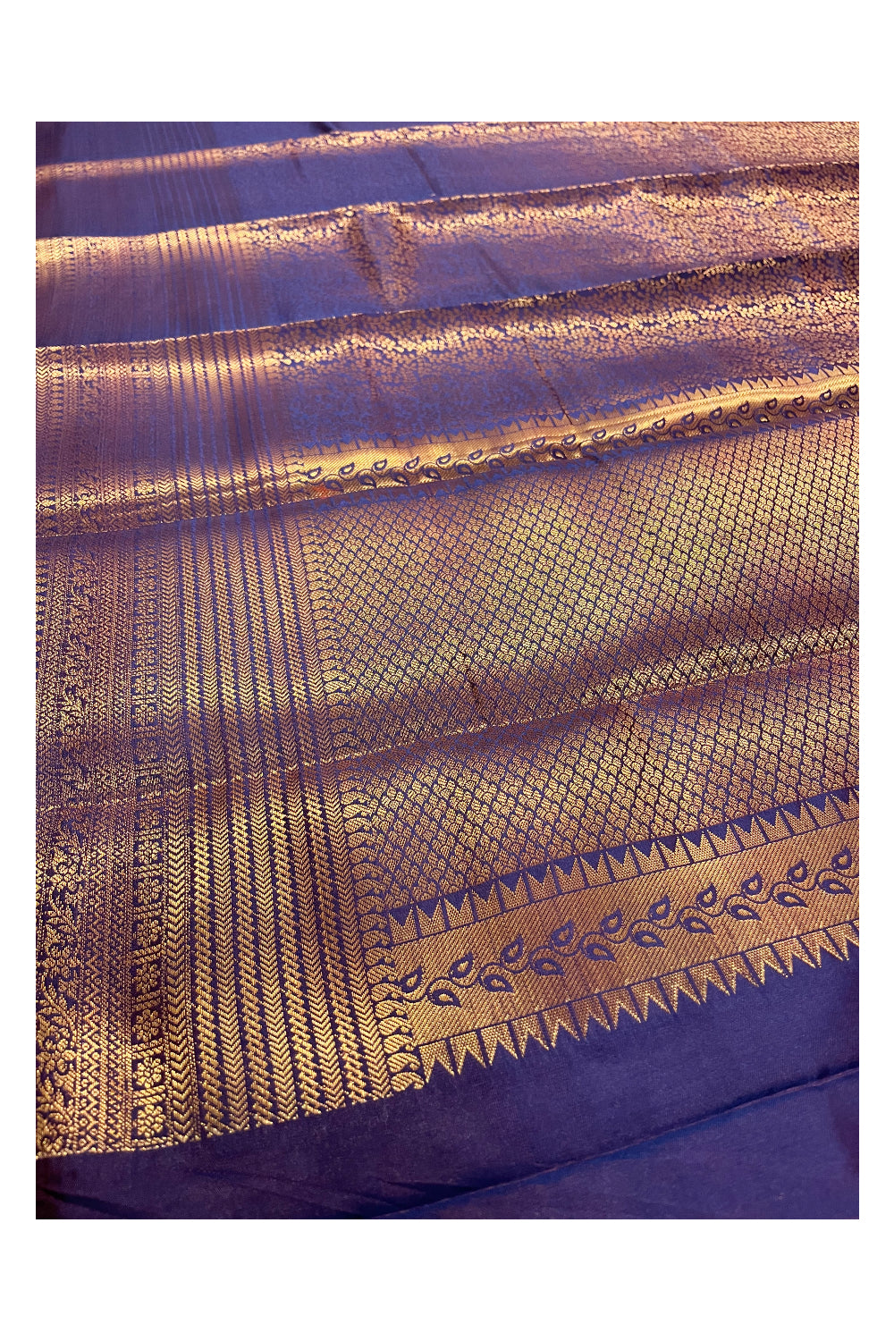 Southloom Premium Semi Silk Zari Work Brocade Saree in Bridal Purple with Matching Pallu (Kanchipuram Pattu Saree)