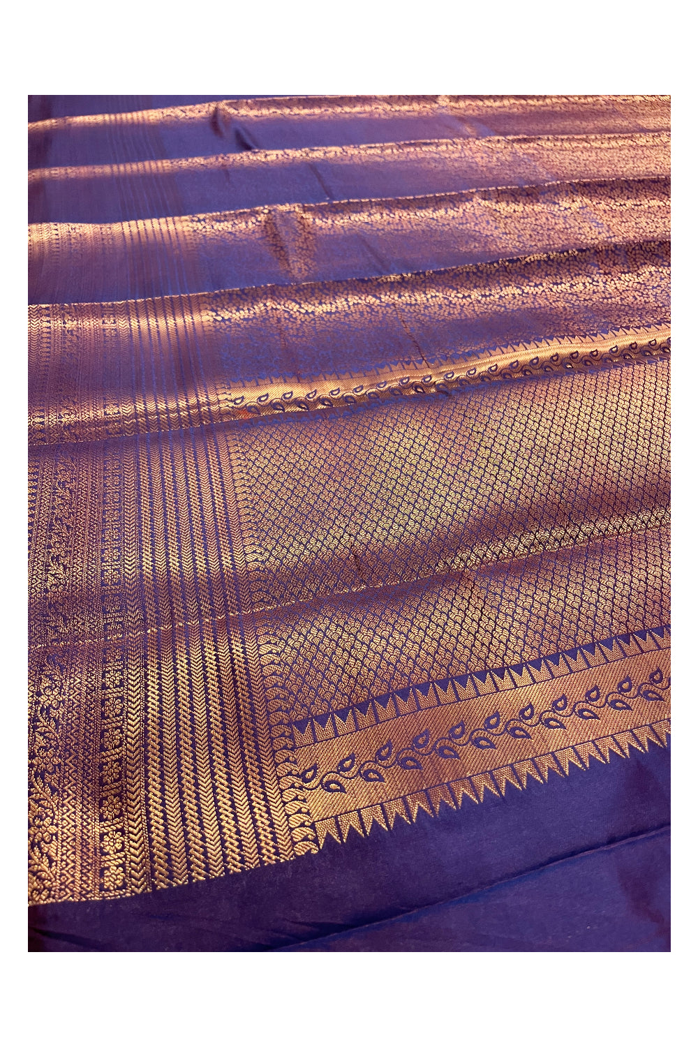 Southloom Premium Semi Silk Zari Work Brocade Saree in Bridal Purple with Matching Pallu (Kanchipuram Pattu Saree)