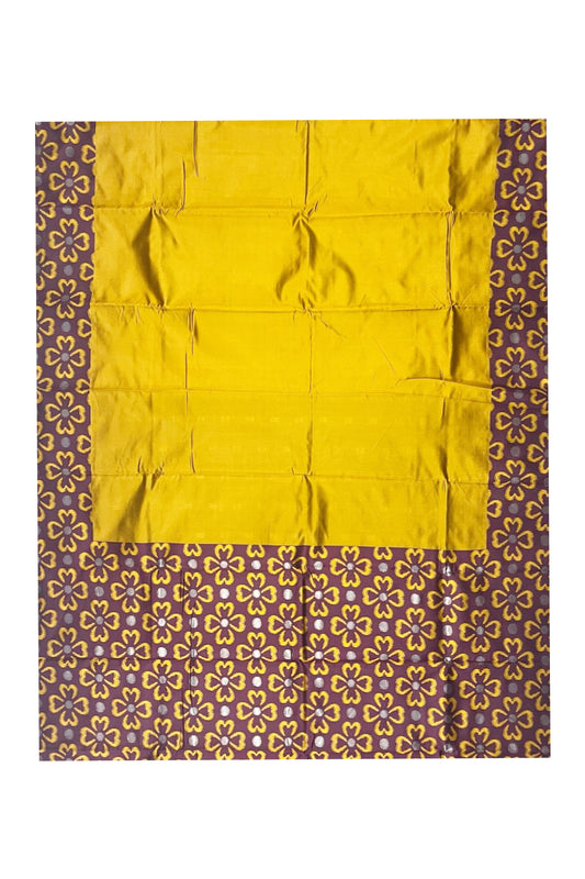 Southloom Kerala Designer Yellow Saree with Purple Border