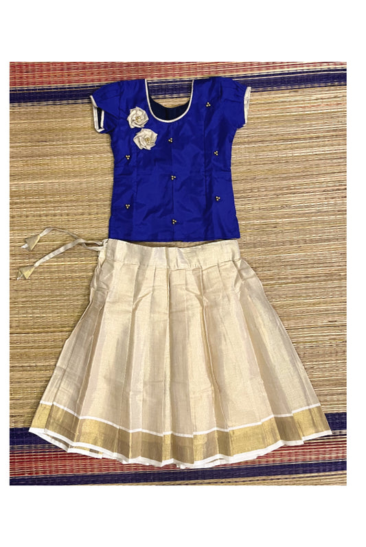 Southloom Kerala Violet Pavada Blouse with Bead Work for Kids (Age 1 - 10)