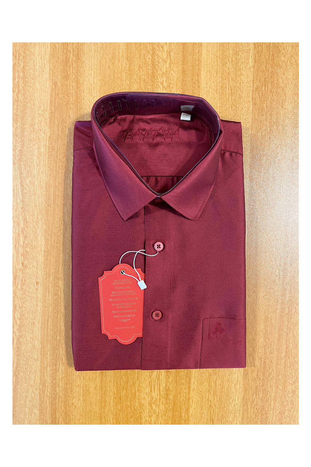 Southloom Semi Silk Maroon Solid Shirt