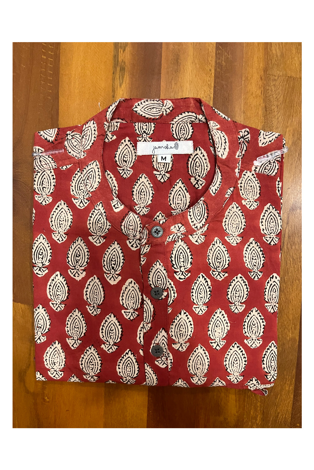 Pure Cotton Jaipur Hand Block Printed Red Short Kurta