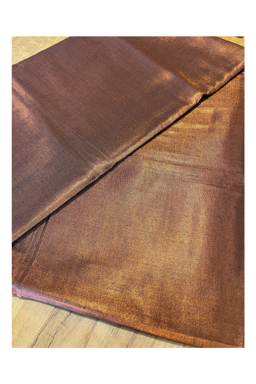 Southloom Semi Silk Brown Tissue Saree With Embroidary Blouse Piece