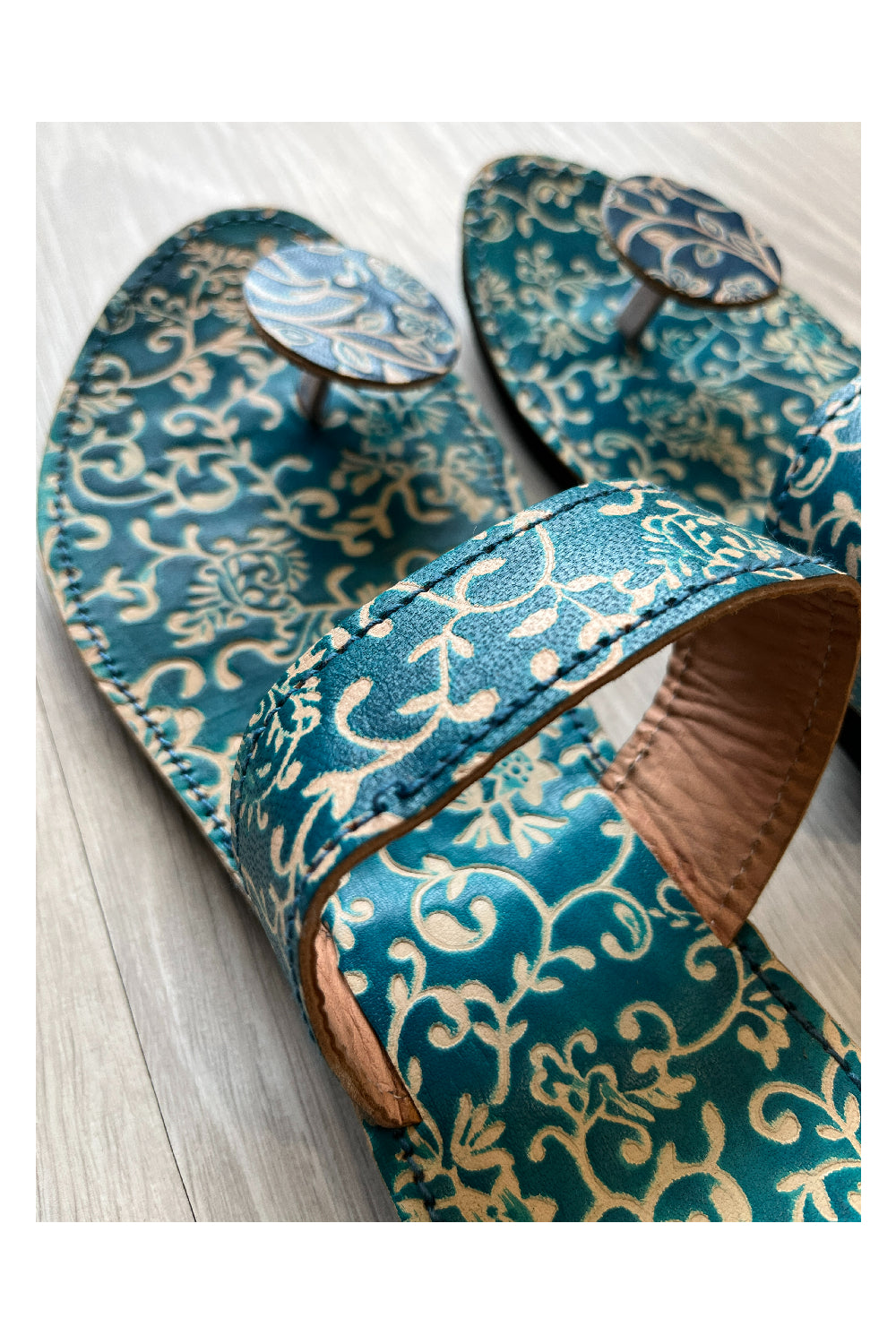 Southloom Jaipur Handmade Open Toe Blue Sandals