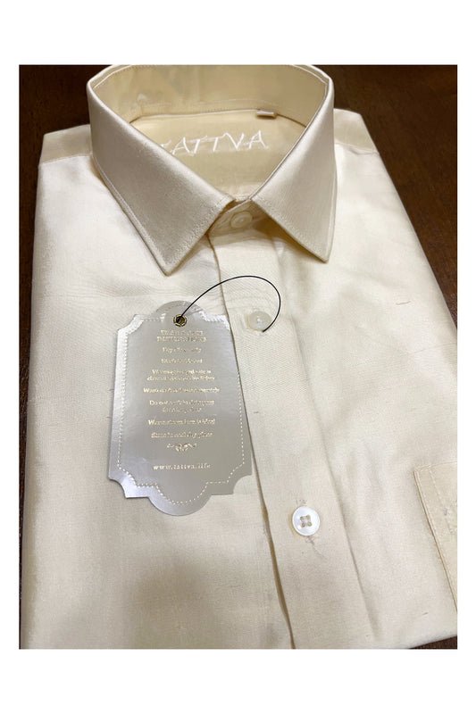 Southloom Pure Silk White Solid Shirt