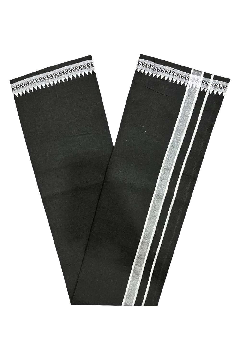 Sabarimala Ayyappa Black Single Dhoti / Lungi / Mundu for Boys by Southloom