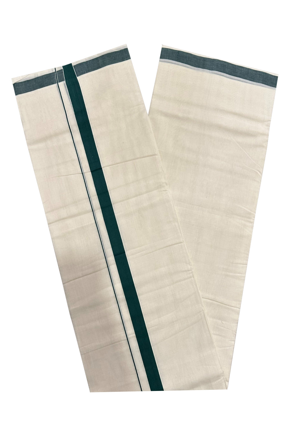 Southloom Premium Handloom Mundu with Green Kara (Onam Mundu 2023)