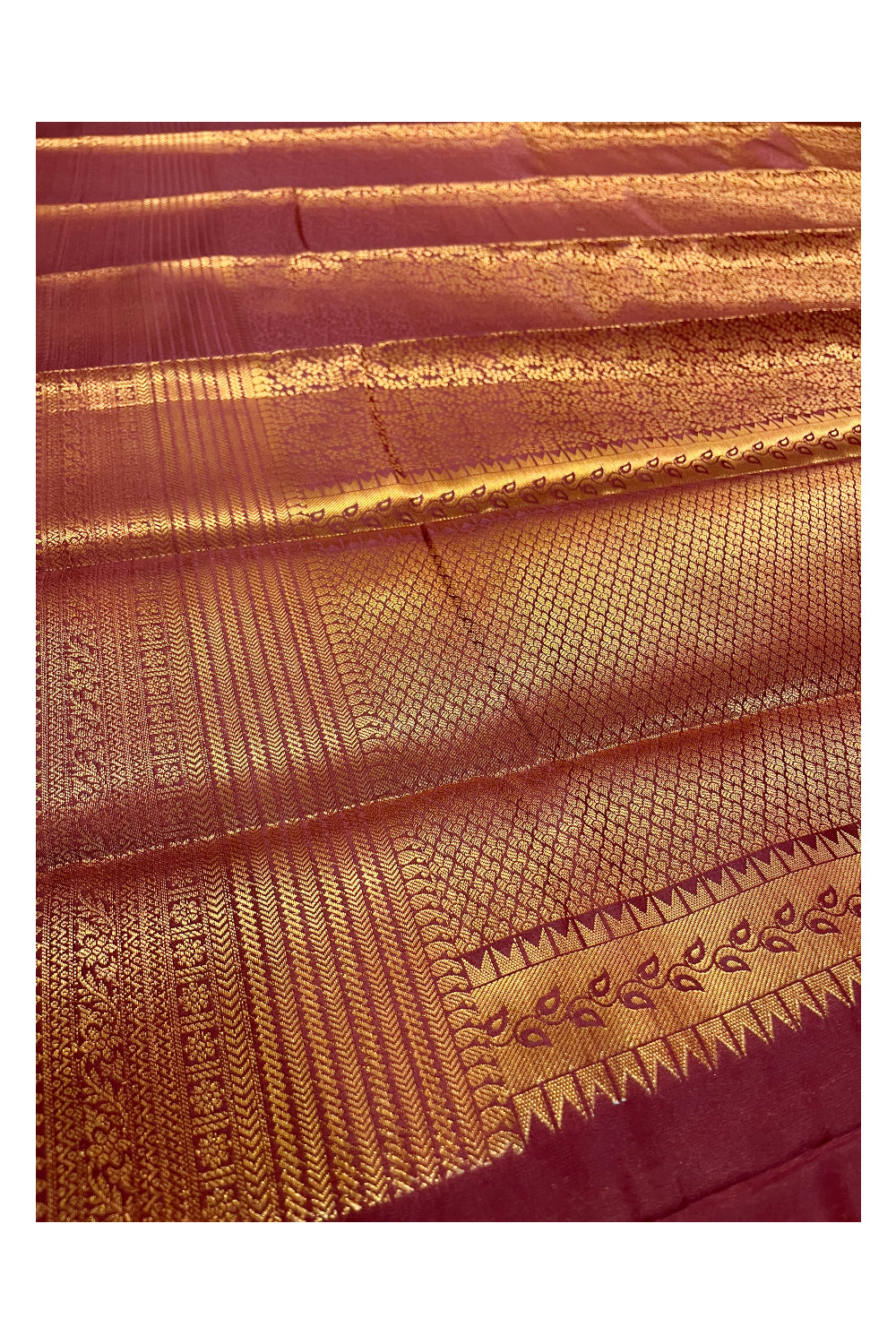 Southloom Premium Semi Silk Zari Work Brocade Saree in Bridal Maroon with Matching Pallu (Kanchipuram Pattu Saree)