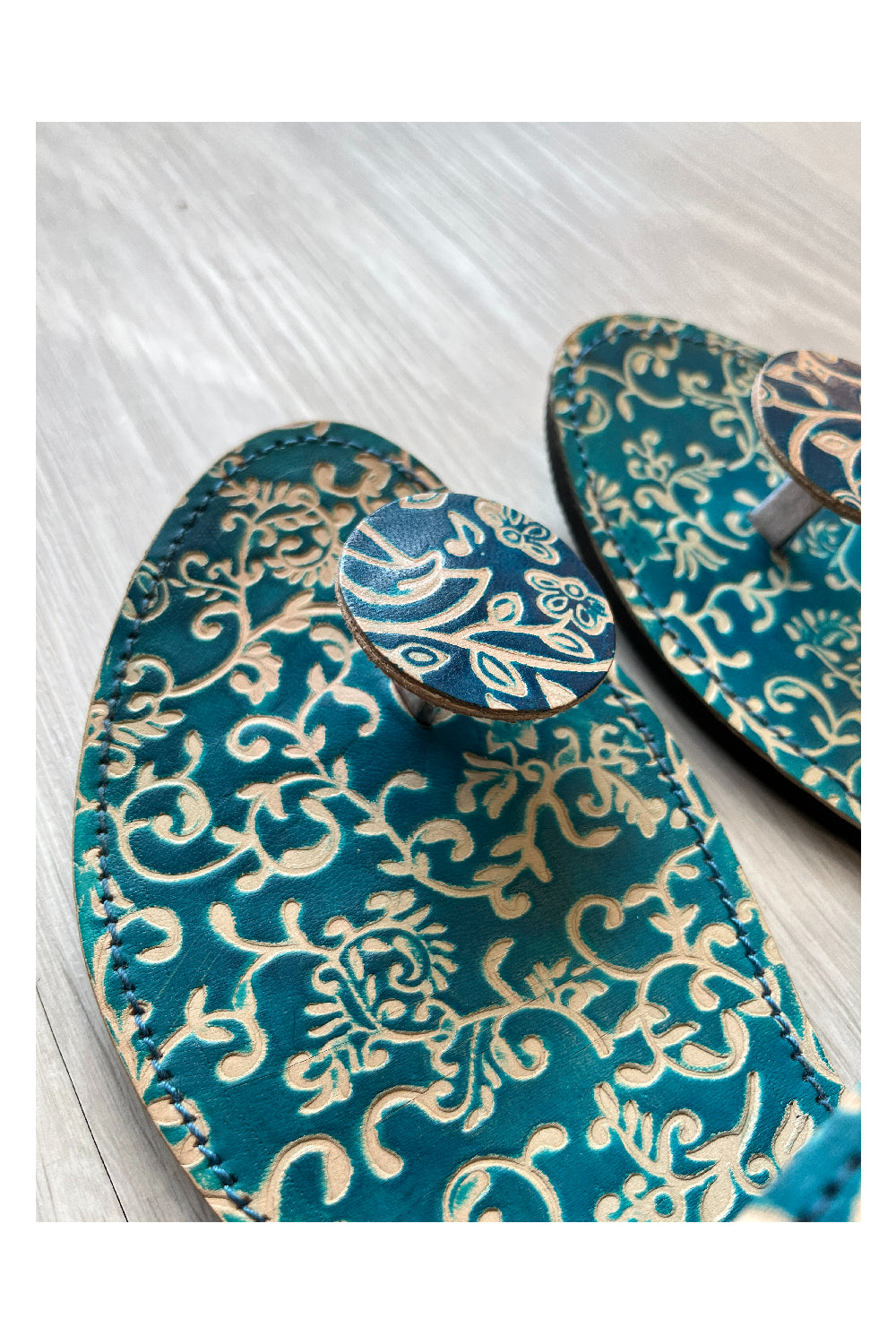 Southloom Jaipur Handmade Open Toe Blue Sandals