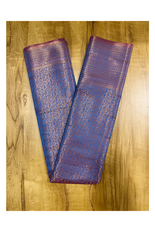 Southloom Premium Semi Silk Zari Work Brocade Saree in Bridal Blue with Matching Pallu