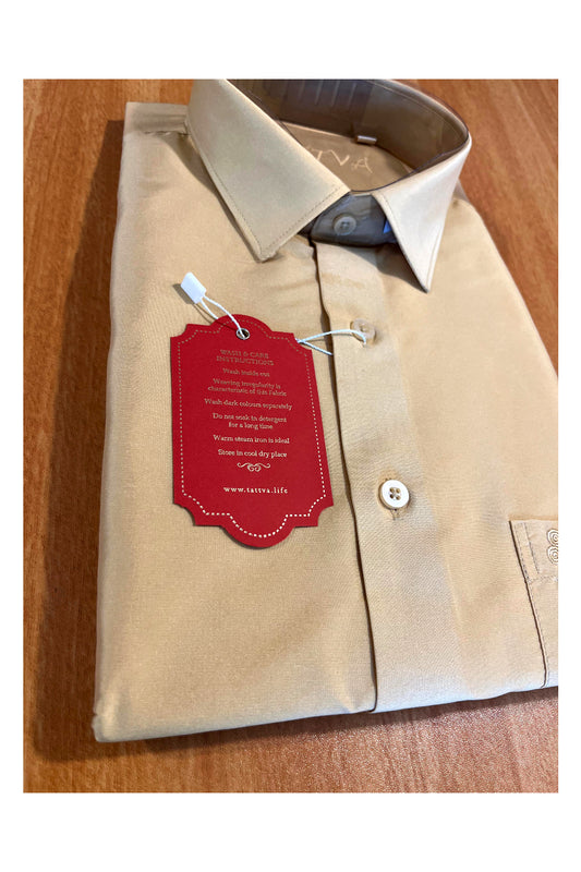 Southloom Semi Silk Brown Solid Shirt