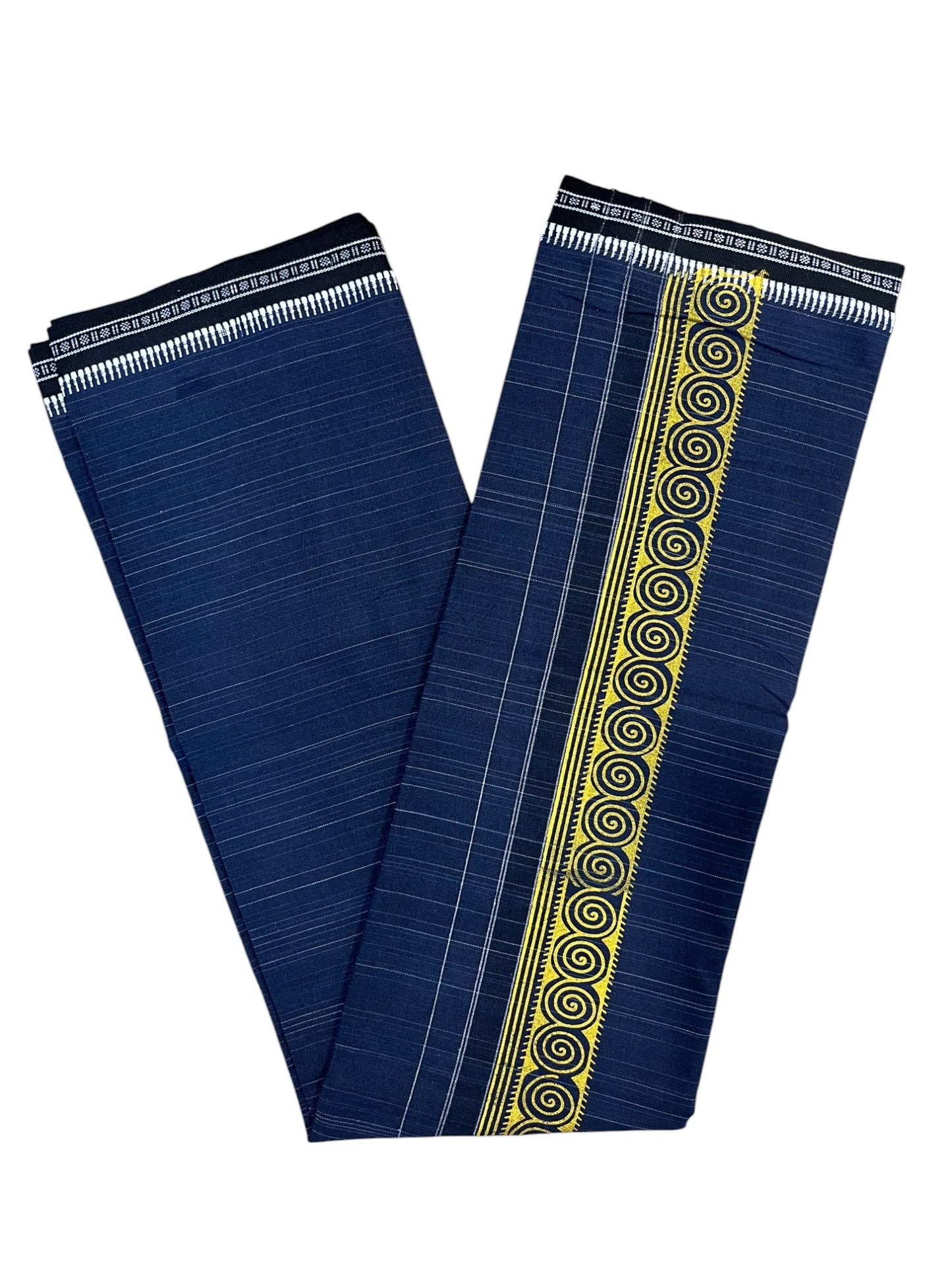 Southloom Blue Printed Single Mundu / Otta Mundu / Lungi (South Indian Kerala Dhoti)