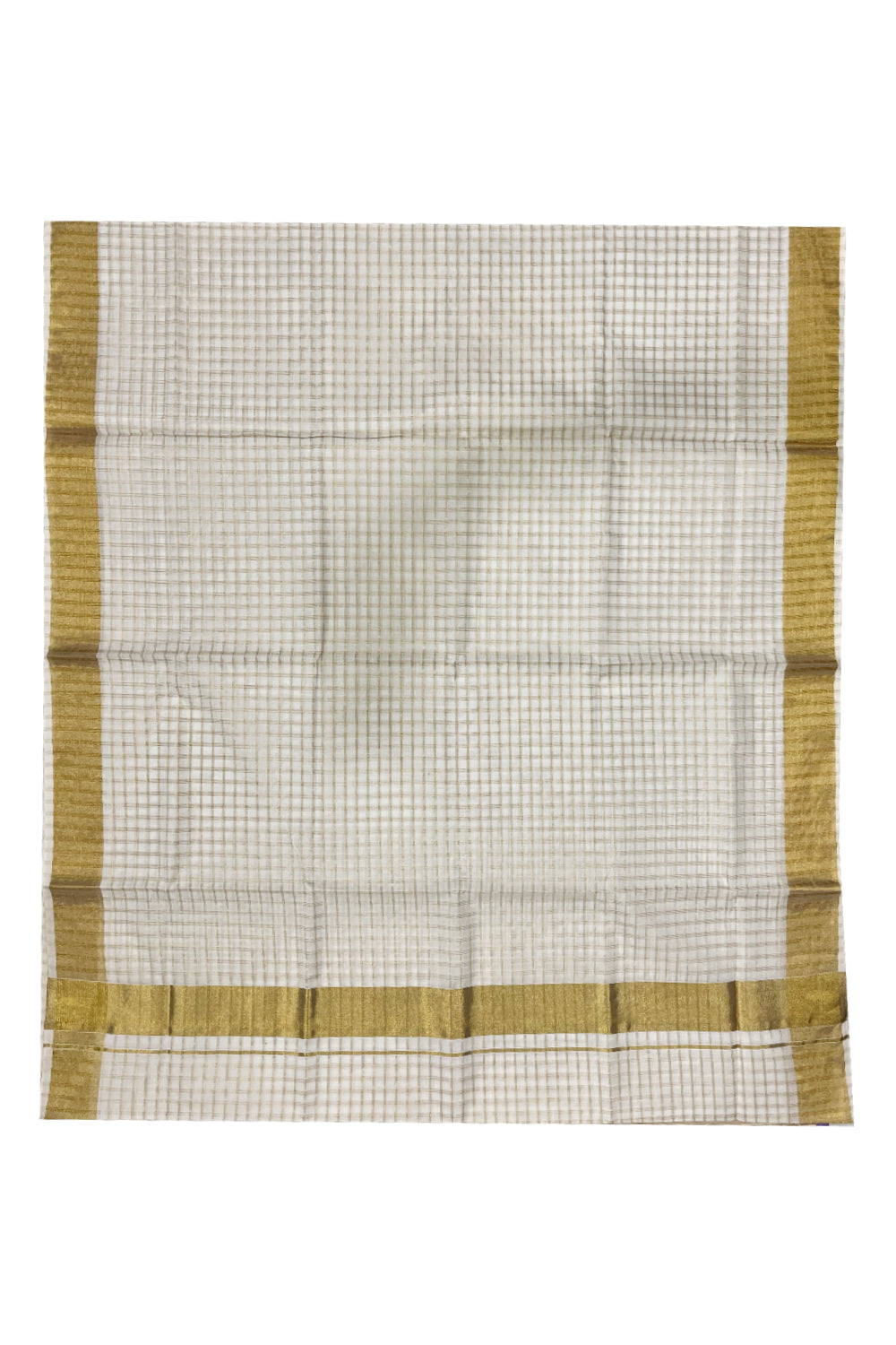 Pure Cotton Kerala Kasavu Check Design Saree (Vishu 2024 Collection)