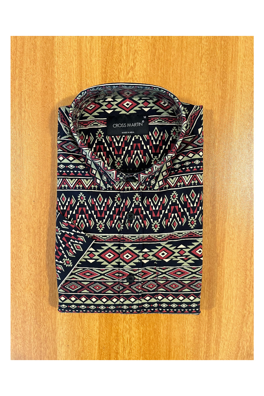 Pure Cotton Black Printed Shirt (44 HS)