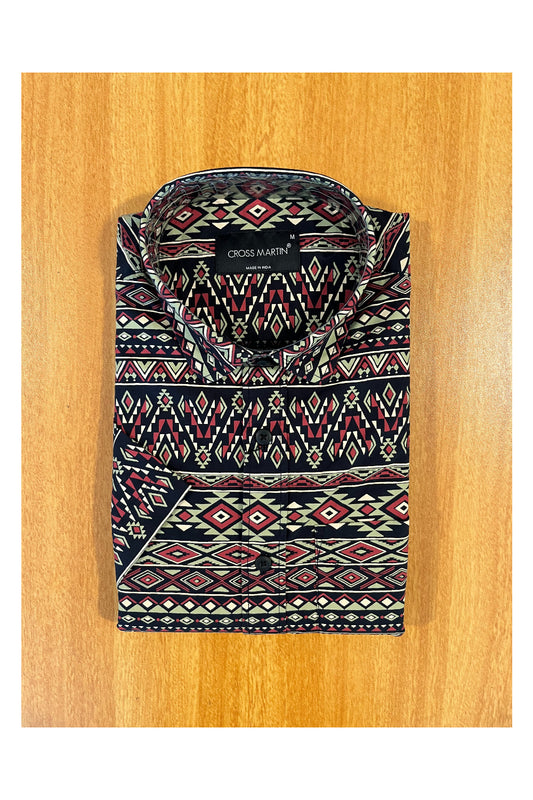 Pure Cotton Black Printed Shirt (44 HS)