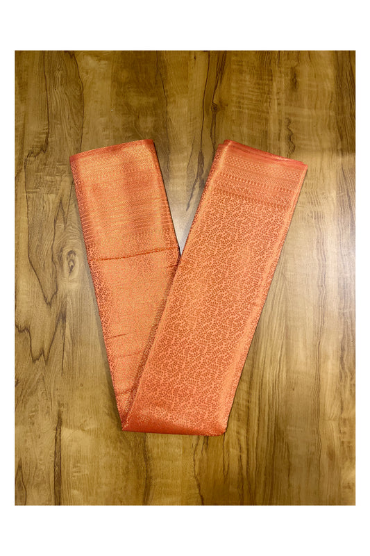 Southloom Premium Semi Silk Zari Work Brocade Saree in Bridal Orange with Matching Pallu