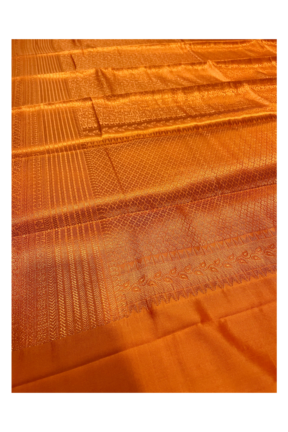 Southloom Premium Semi Silk Zari Work Brocade Saree in Bridal Orange with Matching Pallu (Kanchipuram Pattu Saree)