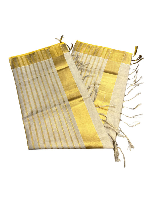 Southloom Kerala Tissu Kasavu Line Saree