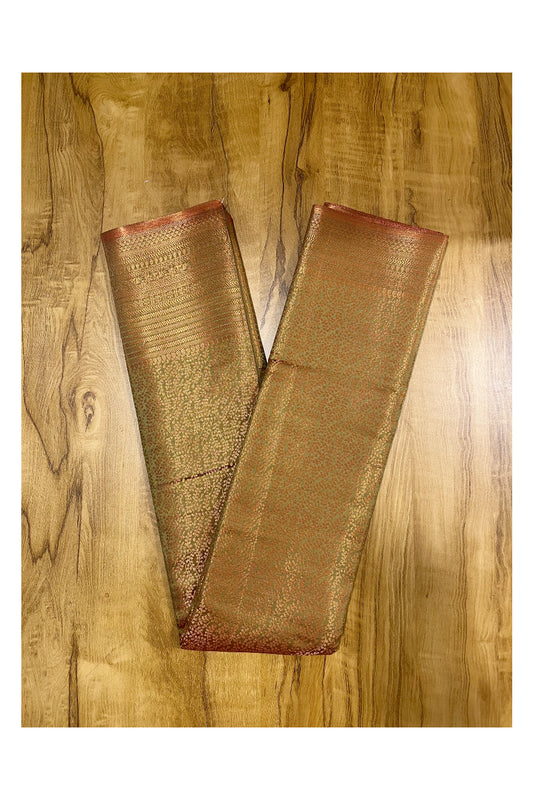 Southloom Premium Semi Silk Zari Work Brocade Saree in Bridal Green with Matching Pallu