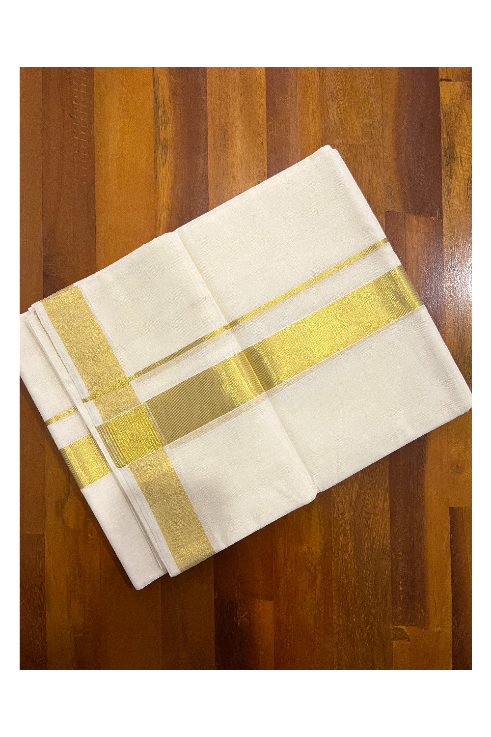 Southloom Premium Balaramapuram Handloom Mundu with Kasavu Kara 1.5 inches (South Indian Kerala Dhoti)