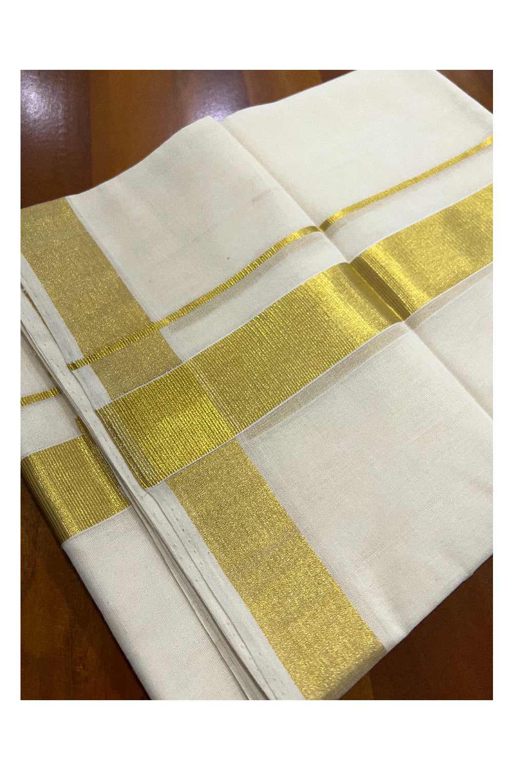 Southloom Premium Balaramapuram Handloom Mundu with Kasavu Kara 1.5 inches (South Indian Kerala Dhoti)