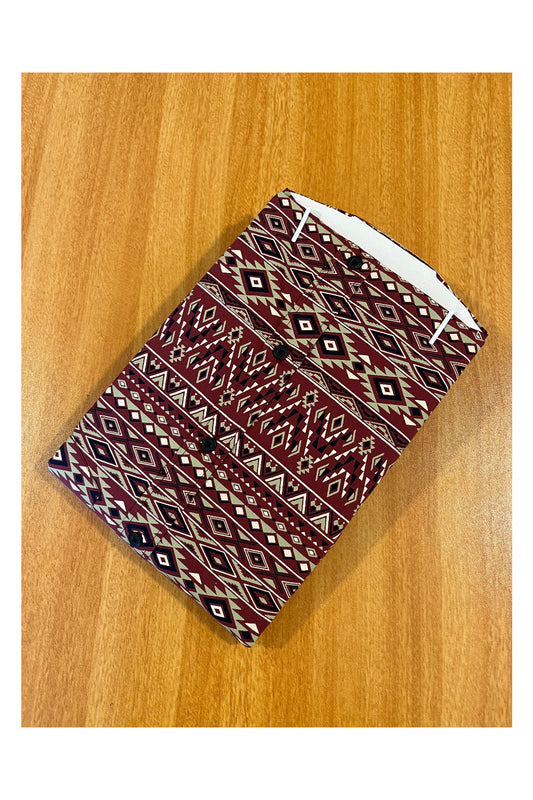 Pure Cotton Maroon Printed Shirt (42 HS)