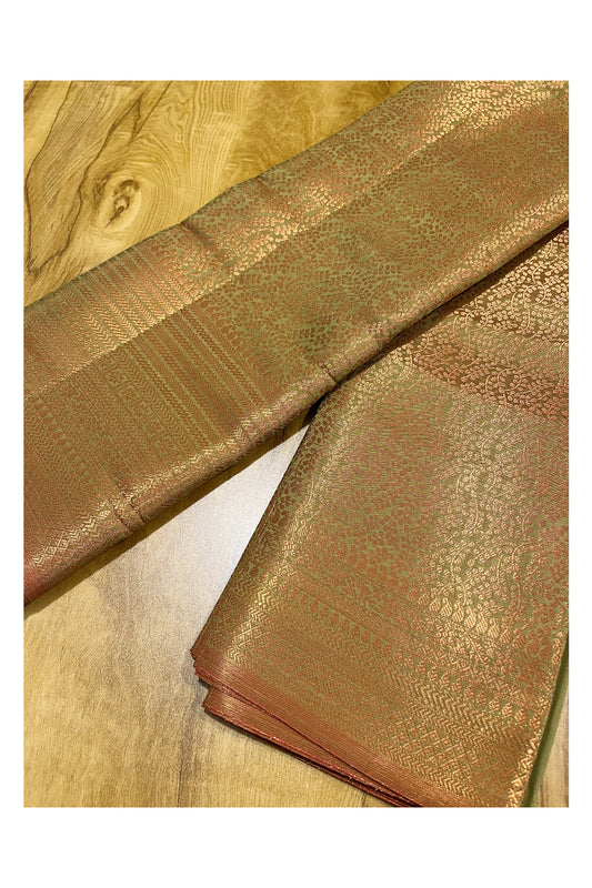 Southloom Premium Semi Silk Zari Work Brocade Saree in Bridal Green with Matching Pallu