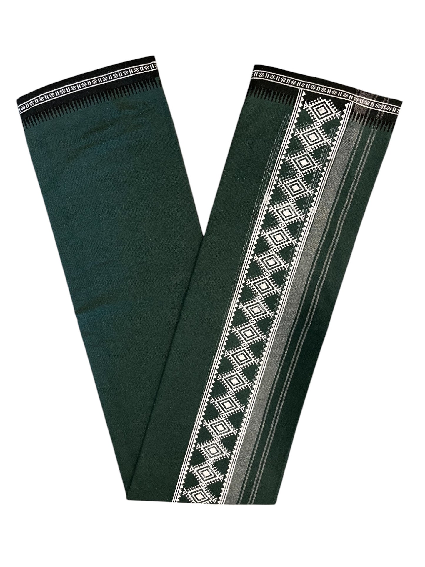 Southloom Green Printed Single Mundu / Otta Mundu / Lungi (South Indian Kerala Dhoti)