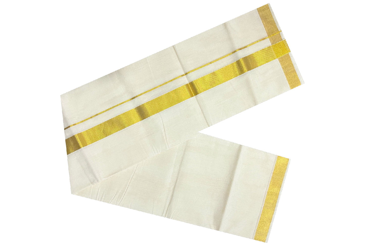 Southloom Premium Balaramapuram Handloom Mundu with Kasavu Kara 1.5 inches (South Indian Kerala Dhoti)