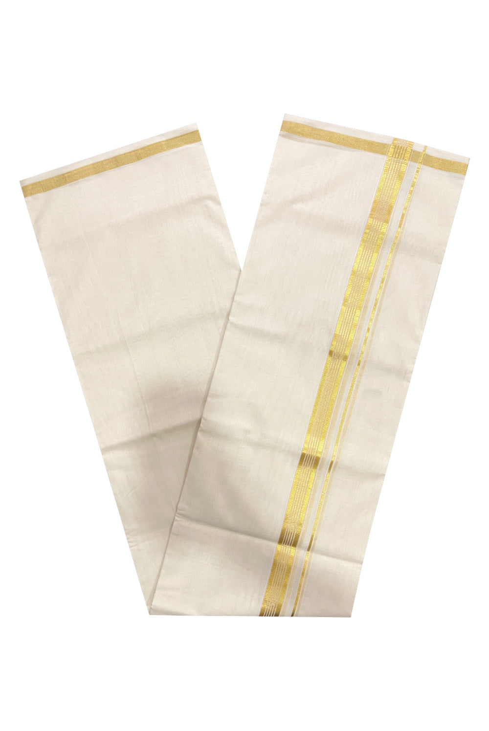 Premium Balaramapuram Unakkupaavu Handloom Kasavu Mundu (South Indian Kerala Dhoti)