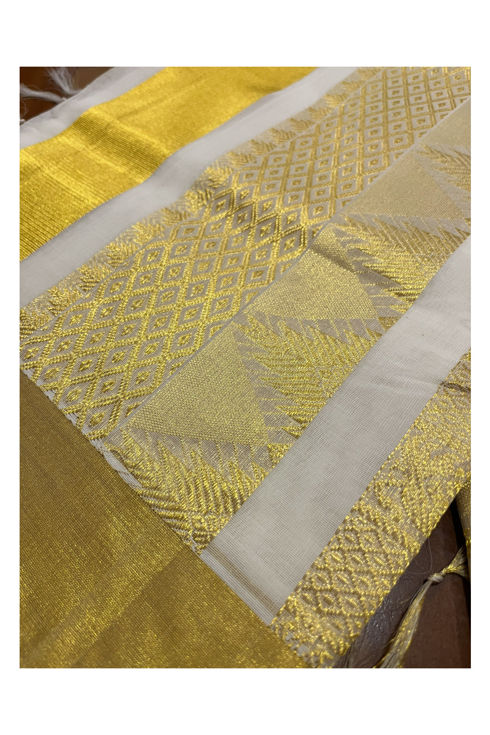 Southloom Premium Handloom Cotton Saree with Heavy Woven Works on Body