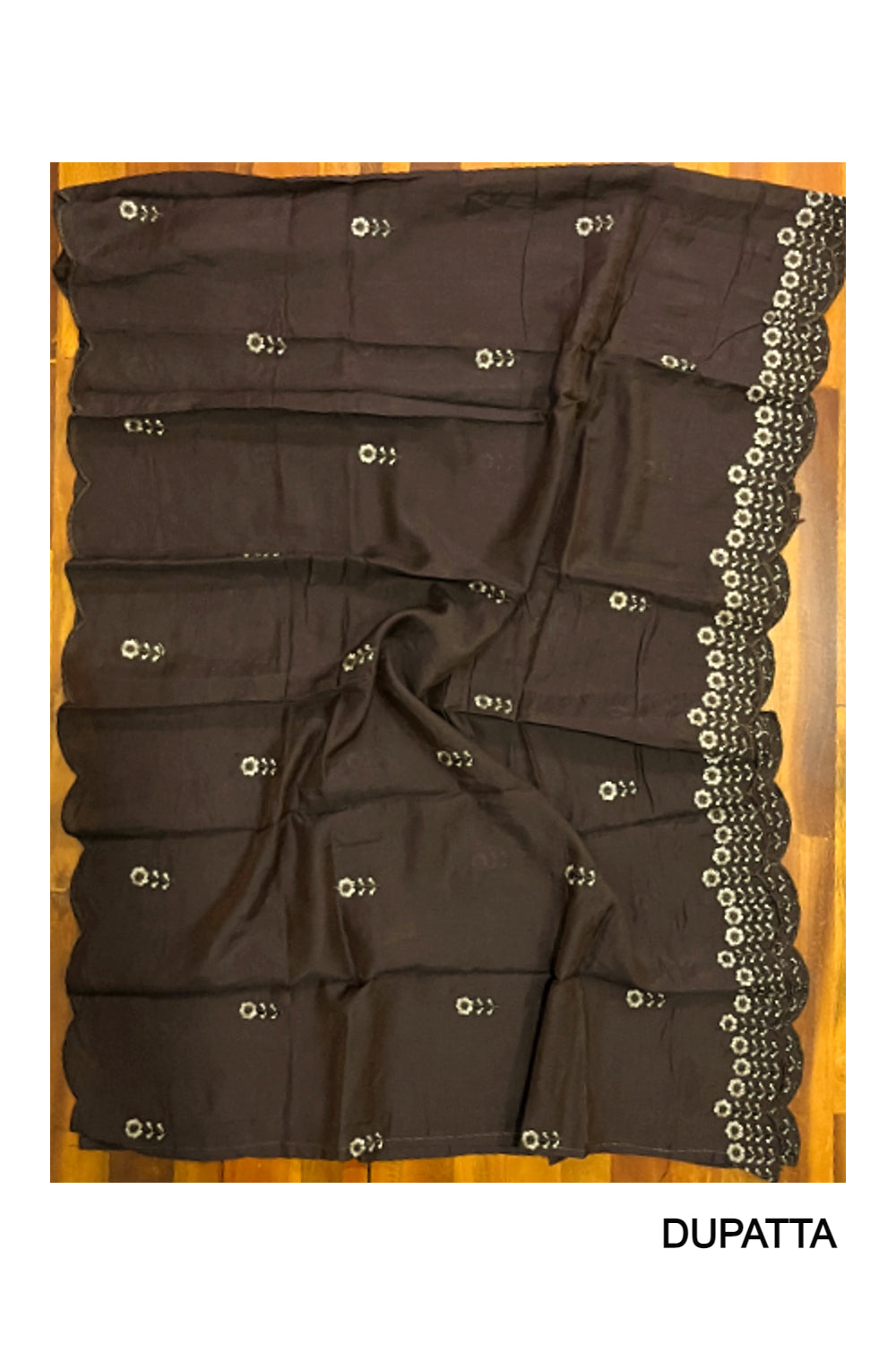 Southloom™ Semi Tussar Churidar Salwar Suit Material in Brown with Bead Works