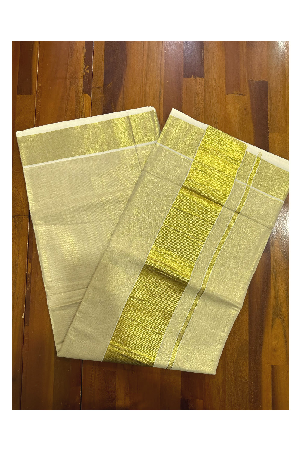 Kerala Tissue Kasavu Plain Saree with 4 Inch Border (Onam Saree 2023)