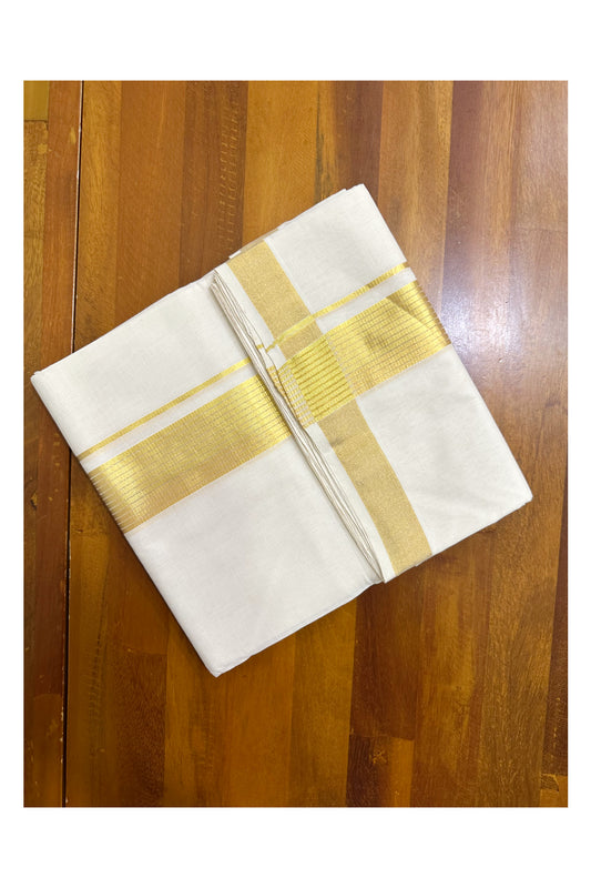 Southloom Super Premium Balaramapuram Unakkupaavu Handloom Wedding Kasavu Mundu (South Indian Kerala Dhoti)