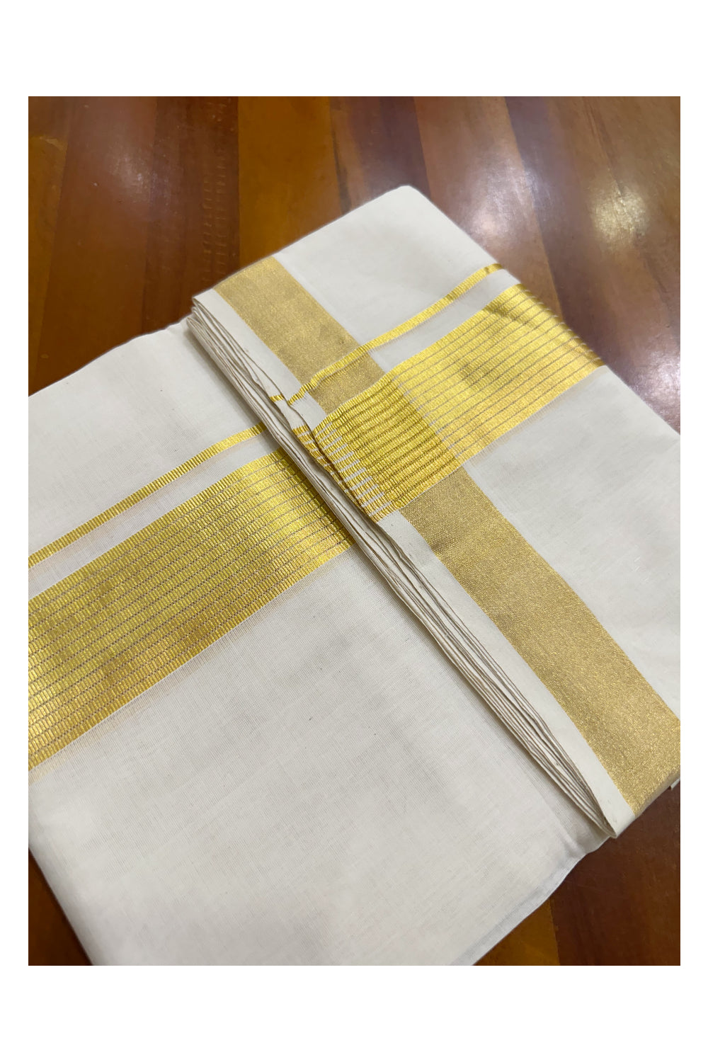 Southloom Super Premium Balaramapuram Unakkupaavu Handloom Wedding Kasavu Mundu (South Indian Kerala Dhoti)