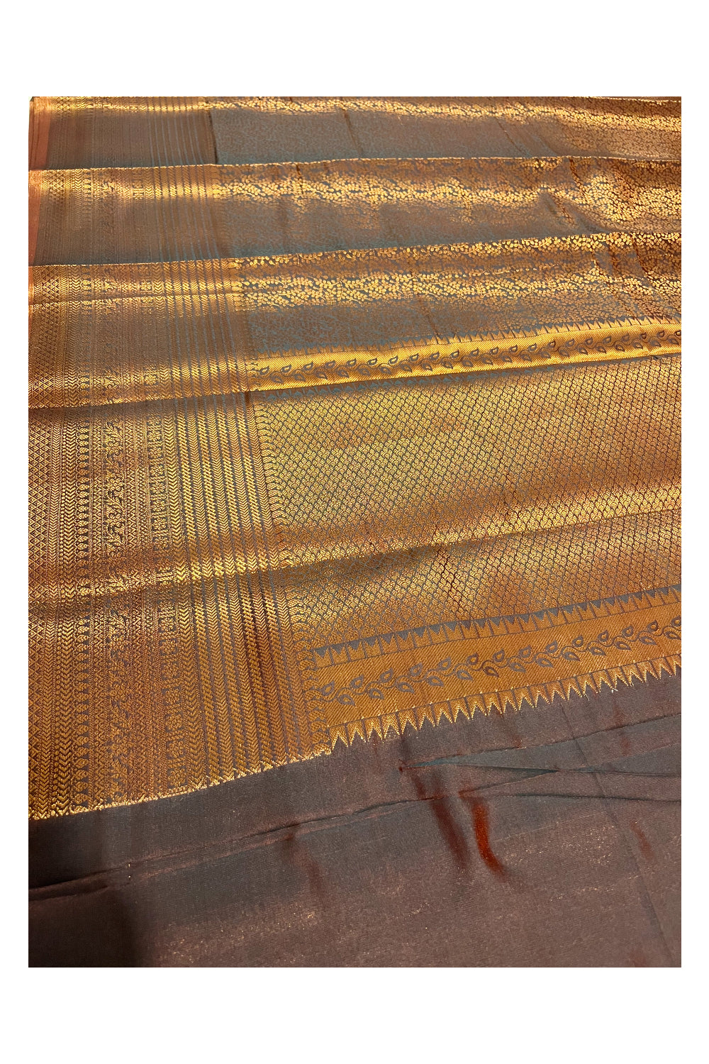 Southloom Premium Semi Silk Zari Work Brocade Saree in Bridal Brown with Matching Pallu (Kanchipuram Pattu Saree)