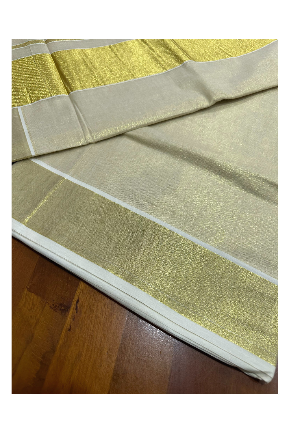 Kerala Tissue Kasavu Plain Saree with 4 Inch Border (Onam Saree 2023)