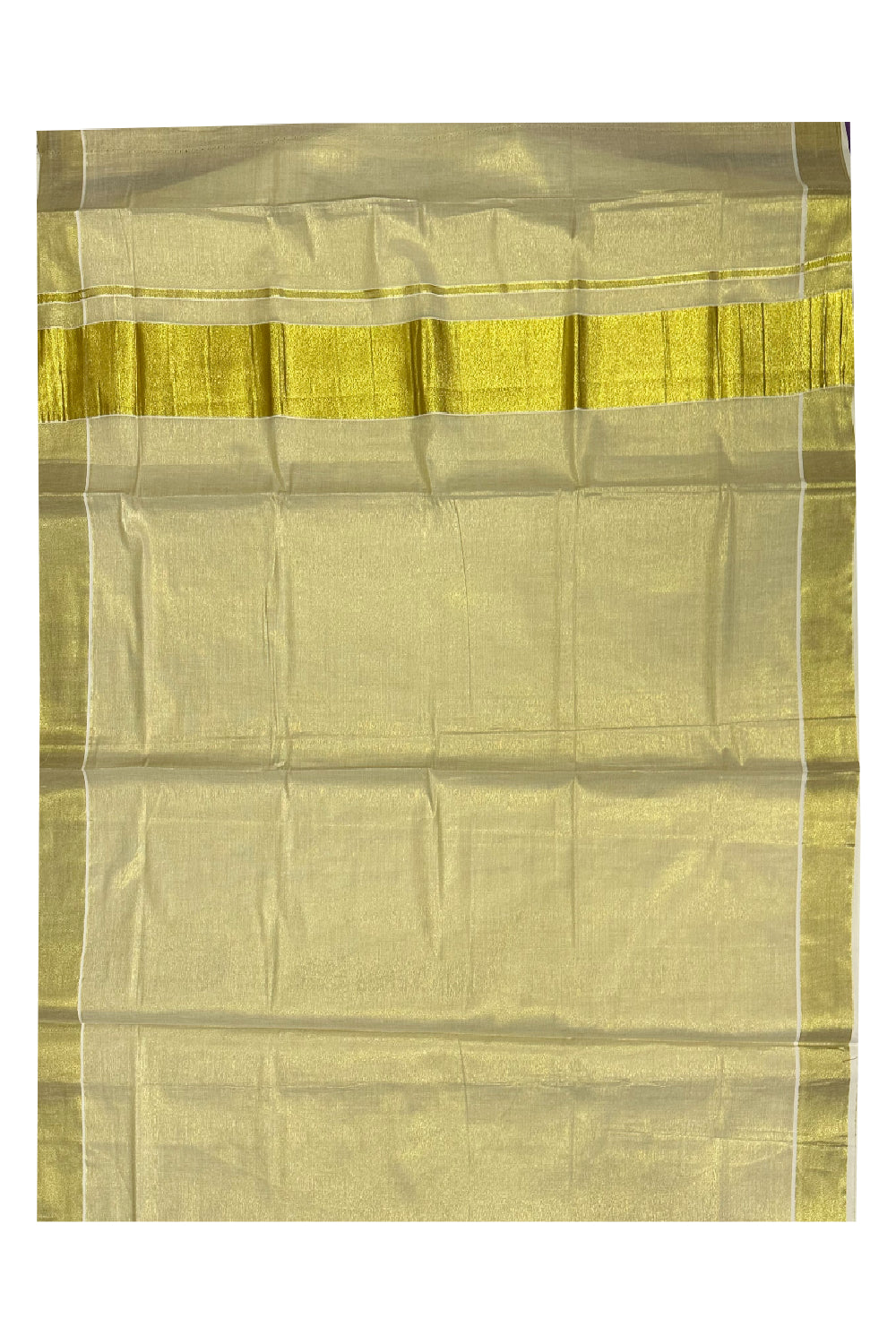 Kerala Tissue Kasavu Plain Saree with 4 Inch Border (Onam Saree 2023)