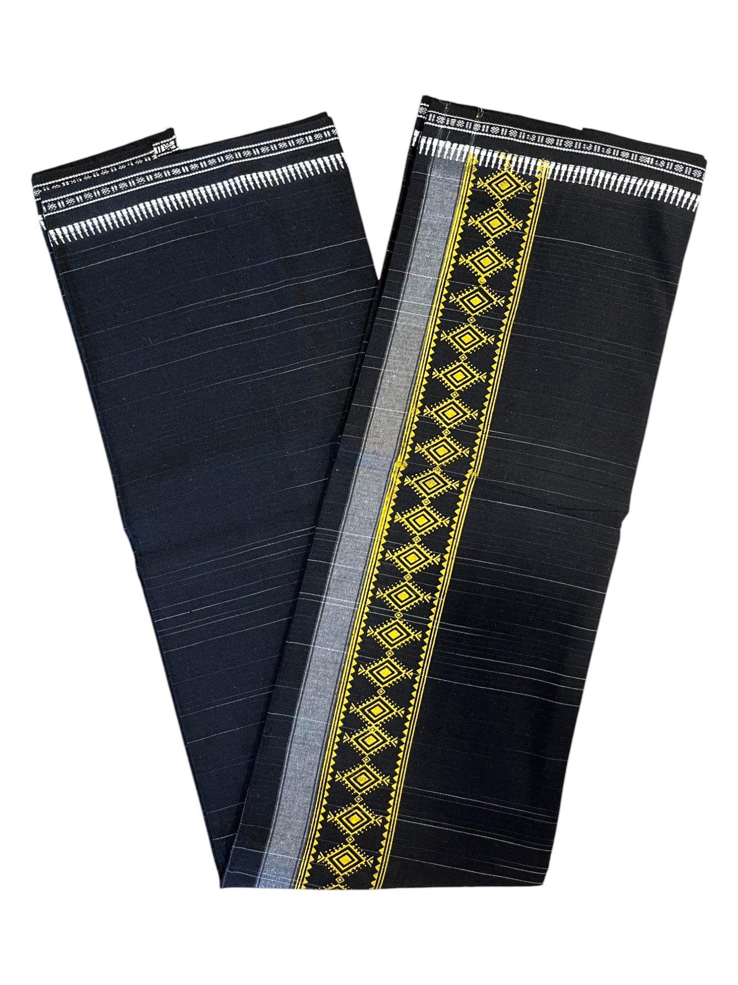 Southloom Black Printed Single Mundu / Otta Mundu / Lungi (South Indian Kerala Dhoti)