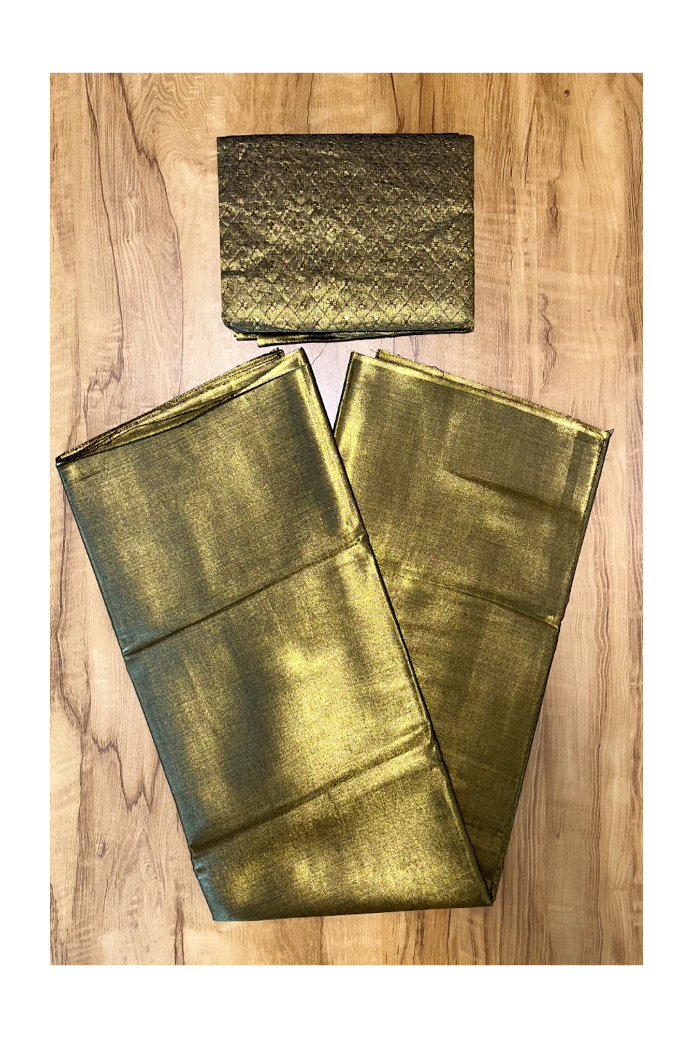 Southloom Semi Silk Green Tissue Saree With Embroidary Blouse Piece