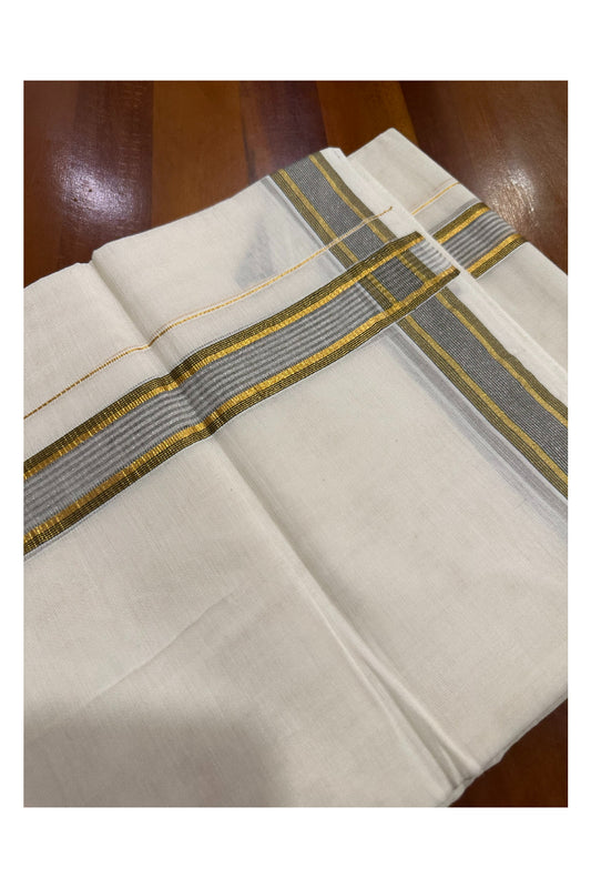 Southloom Premium Handloom Mundu with Green and Kasavu Kara (Onam Mundu 2023)