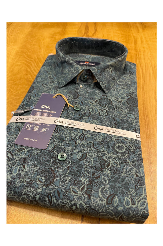 Pure Cotton Blue Printed Shirt (40 HS)