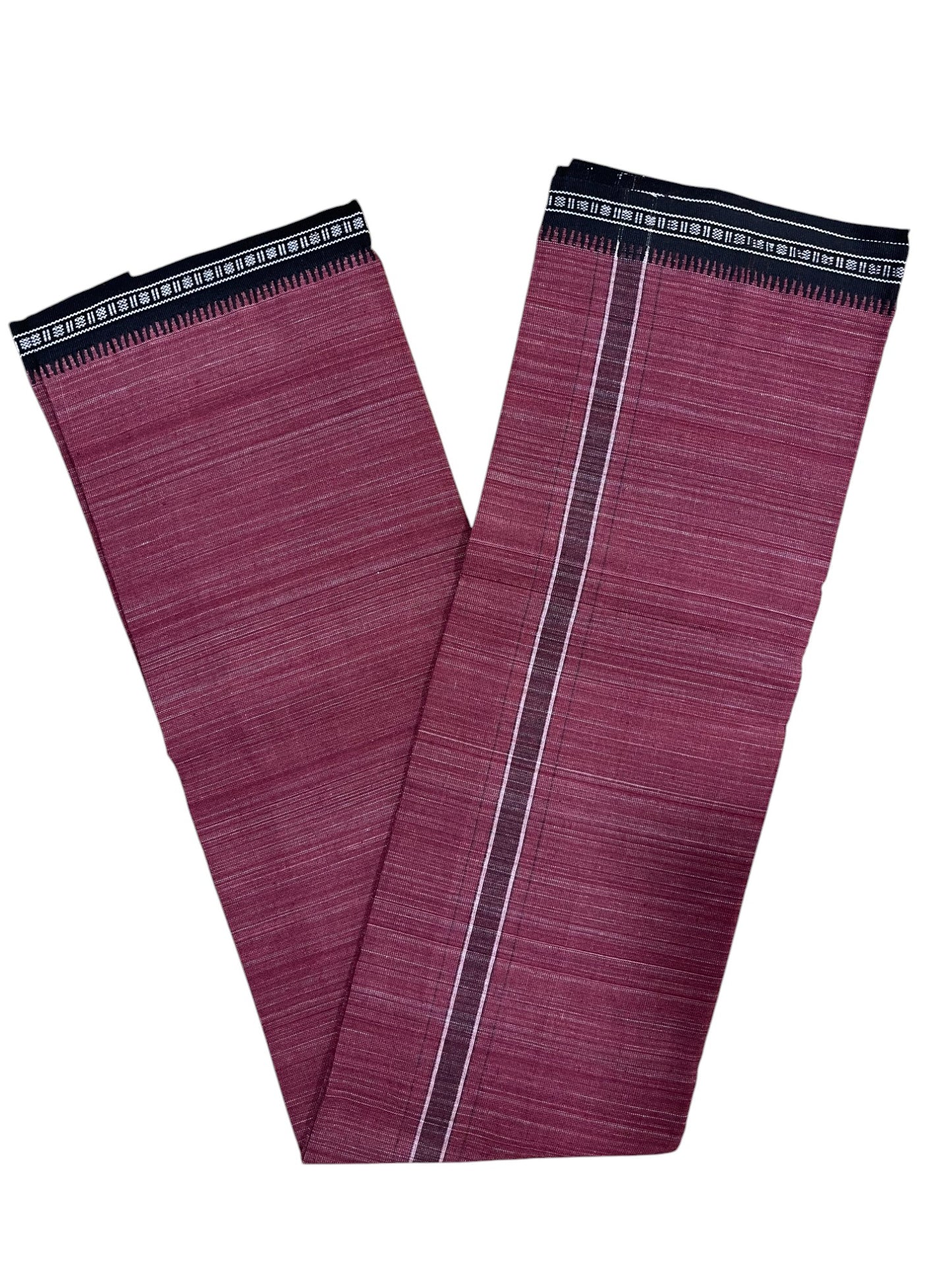 Southloom Maroon Single Mundu / Otta Mundu / Lungi (South Indian Kerala Dhoti)