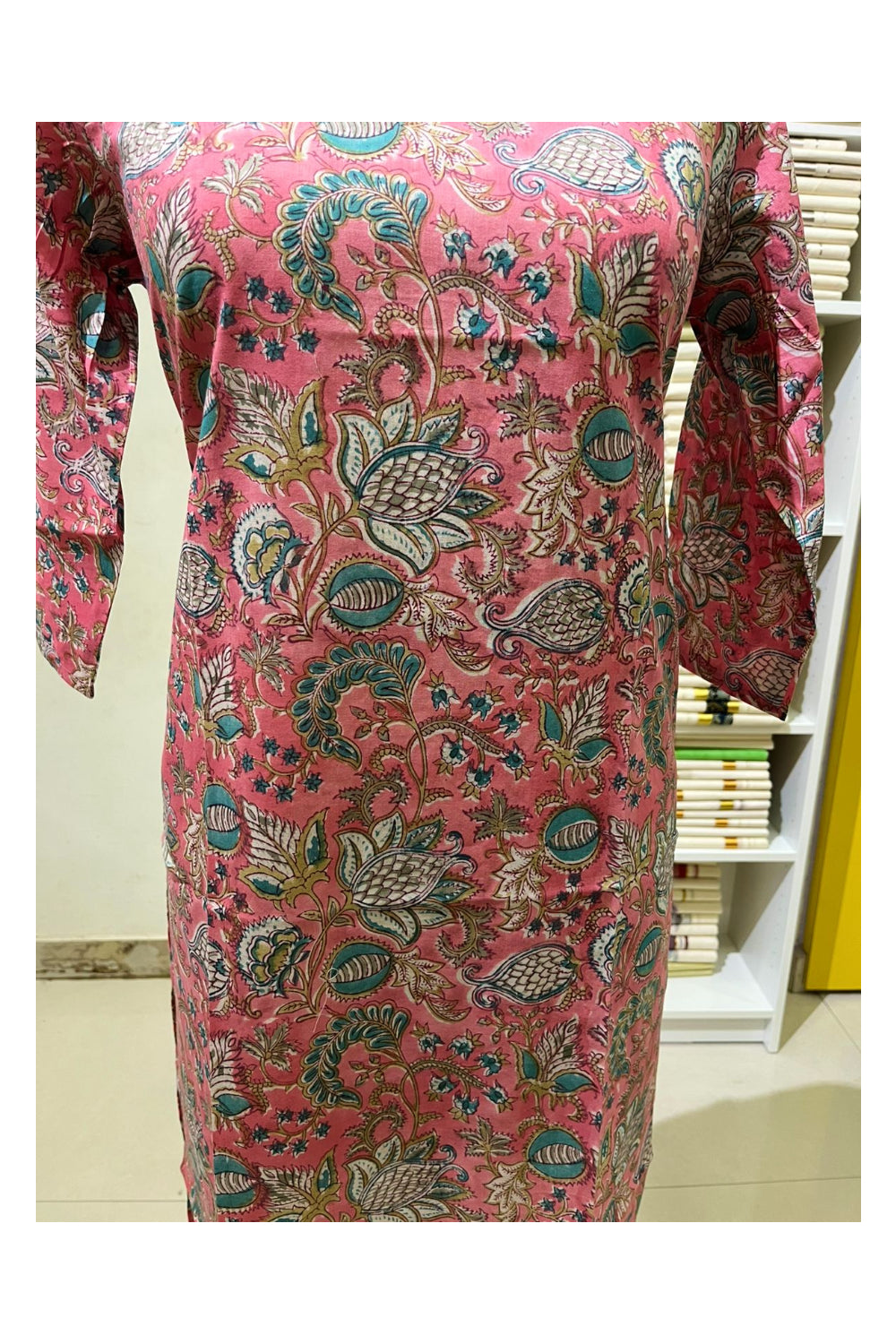 Southloom Stitched Cotton Kurti in pink Printed Designs