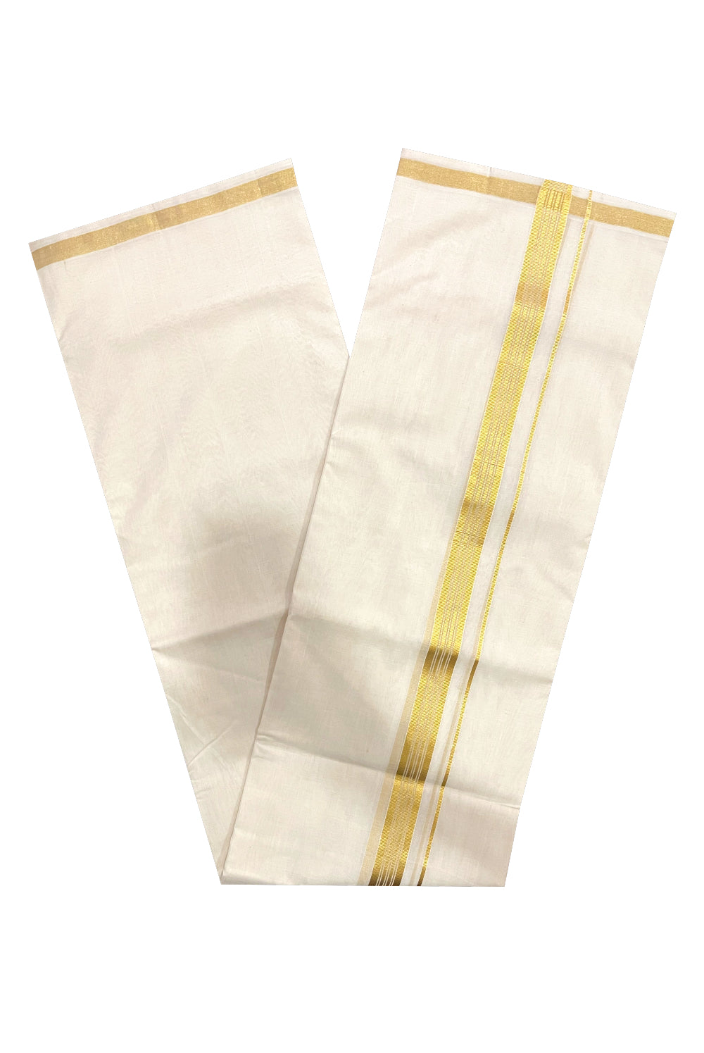 Premium Balaramapuram Unakkupaavu Handloom Kasavu Mundu (South Indian Kerala Dhoti)