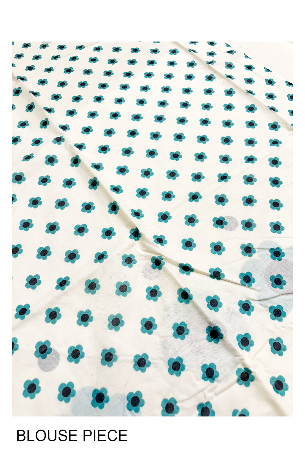 Southloom Exclusive Onam Kasavu Saree with High Quality Digital Turquoise Floral Print Across Body (Matching Printed Blouse Included)